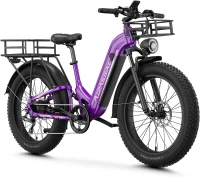 Aipas M1 Pro Step-Thru Electric Bicycle — 1800W Peak Brushless Motor (110 Nm), 48V 17.5Ah Removable Battery, 26 x 4.0"" Fat Tires, 36MPH, 7-Speed, Dual Suspension(m-1)
