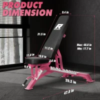 RITFIT Adjustable Weight Bench – 1300 lb Capacity with Multiple Back Positions for Incline, Decline and Flat Home Gym Training(m-6)
