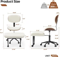 Bestier Contemporary Bentwood Meditation Chair with Wider Back Support, 360° Swivel and Height Adjustment for Cross‑Legged Seating, Supports up to 300 lbs (White)(m-2)