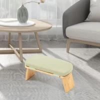 100% Natural Bamboo Folding Meditation Bench — Seiza Kneeling Stool with Cushion (Beige)(m-2)
