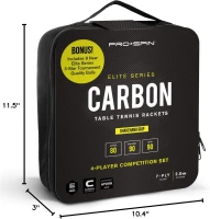 PRO-SPIN Carbon Table Tennis Paddles — Professional 4-Player Set with 7-Ply Carbon Blade, Premium Rubber, 2.0mm Sponge(m-9)