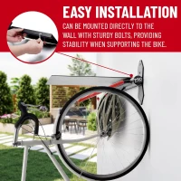 PRO BIKE TOOL Indoor Steel Bike Storage Rack — Compact Wall Mount Holder for Bicycles & Accessories, Black/Red(m-4)