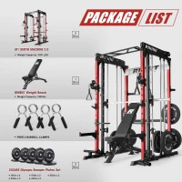 RitFit M1 / M1 Pro Smith Machine with Cable Crossover — Multi-Function Power Cage Package for Home Gym(m-3)
