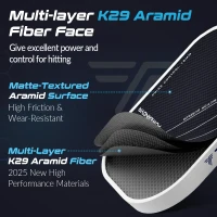 TENVINA Pickleball Paddle – Multi-Layer K29 Aramid & Carbon Textured Surface, 4 Shape/Thickness Options, USAPA Approved, High Power & Spin(m-2)