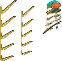 5-Board Wall-Mounted Rack for Surfboards, Wakeboards and Snowboards – Adjustable Wall Hangers for Display & Storage(m-1)