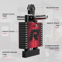 RitFit M1 / M1 Pro Smith Machine with Cable Crossover - Multi-Function Power Cage & Full Package for Home Gym(m-6)