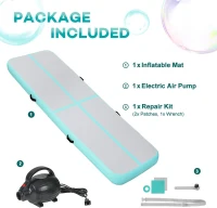 Inflatable Air Tumble Track Mat – 6ft/10ft/13ft/16ft/20ft, 4in/8in Thick with Electric Pump – Multi‑Use Gymnastics, Yoga & Beach Mat(m-7)