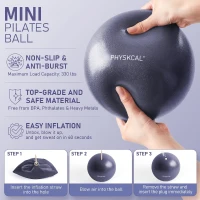 15-Inch Pilates Circle Set with Core Ball, 3 Resistant Loops & 2 Flex Bands — Compact Home Pilates Kit(m-4)