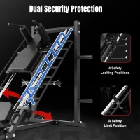 Dripex 2-in-1 Leg Press & Hack Squat Machine for Home Gym, 45° Combo with 4 Weight Plate Storage Posts — Plates Not Included(m-6)