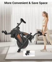 CURSOR FITNESS Indoor Exercise Bike — Silent Belt Drive Stationary Cycle with Comfortable Ventilated Seat, Tablet & Bottle Holders, 300 lb Capacity(m-7)