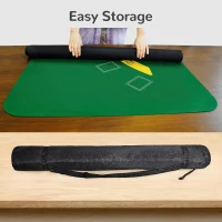 70 x 35 Inch Upgraded Waterproof Casino Blackjack Layout Mat with Carrying Bag — Anti-Slip Rubber Table Top Cover for Parties and Game Nights(m-6)