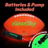 GlowCity Glow-in-the-Dark Football - Size 6 Light-Up Ball for Teens & Adults, Night Play(m-3)
