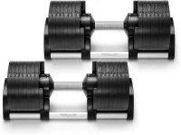 NÜOBELL® Adjustable Dumbbells (Pair) – Easy-Twist 5–50 lb or 5–80 lb, 2024–25 Model, Original Manufacturer(m-1)