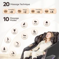 4D Full-Body Massage Chair Recliner with Zero Gravity, SL-Track Shiatsu, Core Heating, 20 Massage Techniques, Deep Yoga Stretch, Foot Rollers, AI Voice, Touchscreen & Wireless Charging(m-4)