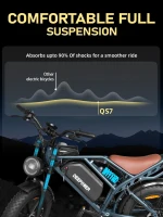 DEEPOWER Shaman0 QS7 Electric Dirt Bike for Adults, 1500W (up to 3500W peak) Motor, 30 MPH, 20"" Fat Tires, 48V 20/35/60Ah Battery Options, 35-180 Mile Range, 7-Speed(m-4)