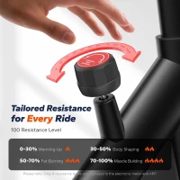 Merach Magnetic Exercise Bike S36 — Low-Noise Spinning Bike with Wide Seat, 330 lb Capacity, Exclusive App, Tablet Mount & Guided Courses(m-5)