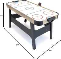 GoSports 54"" Air Hockey Arcade Table for Kids & Adults - Oak or Black Finish - Includes 2 Pushers, 3 Pucks, AC Blower and LED Scoreboard(m-7)