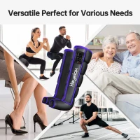 Heyelax Air Compression Leg Massager with Heat — Cordless Recovery Boots Sleeve for Circulation & Pain Relief, Thigh-to-Foot Compression (Large, 2-Pack, FSA)(m-7)