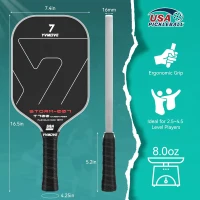STORM 007 Pickleball Paddle — T700 Raw Carbon Face & 16 mm STR Polymer Core, Thermoformed for Spin, Power & Durability (USAPA Certified)(m-8)