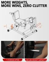 GMWD LE02 Plate-Loaded Leg Extension & Curl Machine, Adjustable Lower-Body Exercise Bench with Rotary Leg Attachment, Home Gym Thigh Trainer (Black)(m-7)