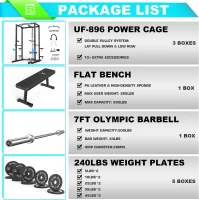 Multi-Functional Power Cage — Heavy-Duty Rack with J-Hooks, Dip Handles, Landmine, and Optional Cable Pulley System for Home Gym(m-6)