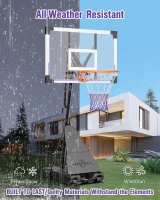 TONBUX Portable Basketball Hoop — 44/48-inch Shatterproof PC Backboard, Stepless Height Adjustment 5.25–10 ft for Kids, Teens & Adults (Backyard, Driveway, Indoor)(m-7)