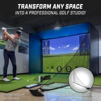 GoSports Golf Simulator Enclosure Kit with Frame and HD Impact Screen - Available in 10 x 8 ft, 12 x 9 ft, or 14 x 8 ft(m-2)