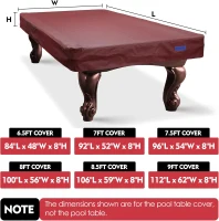 K-Musculo Durable Leatherette Fitted Billiard Table Cover – Waterproof, Tear-Resistant Fit for 6.5–9 ft Tables (7 ft Specified)(m-5)