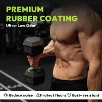 Hex Rubber-Encased Dumbbell Pairs (5–40 lb) — Solid Cast Iron Home Gym Hand Weights for Strength & Muscle Training(m-3)