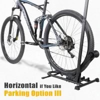 BIKE HAND Vertical Bike Floor Stand — Premium 3-Way Adjustable Parking Rack with Stem/Handlebar Stabilizer for Bikes up to 29-inch Wheels(m-4)