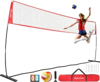 20ft Volleyball Training Net – Portable Freestanding Practice System, Height-Adjustable with Carry Bag for Backyard & Indoor Drills(m-9)