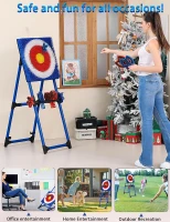 4-in-1 Bristle Axe Throwing Target Set with 8 Long-Handled Axes & 8 Star Darts - Indoor/Outdoor Yard Game(m-4)