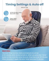 COMFIER Shiatsu Neck & Back Massager with Heat - Tapping and Deep-Tissue Kneading, Adjustable-Height Neck Rollers, Compression & Vibration Chair Pad for Full-Body Relief(m-6)