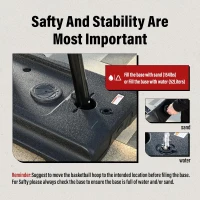 Portable Basketball Hoop with 44""/48"" Backboard, Stepless Crank Adjustment 5.3–10 ft, Heavy-Duty Outdoor/Indoor Goal System(m-6)