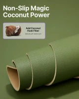 YOTTOY Non-Slip Hot Yoga Mat with Tear-Resistant Coconut Fiber & Natural Rubber, 72"" x 26"" x 5mm — Includes Carry Strap and Bag(m-2)