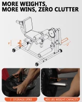 GMWD LE02 Plate-Loaded Leg Extension & Curl Machine, Adjustable Lower-Body Exercise Bench with Rotary Leg Attachment, Home Gym Thigh Trainer (Red)(m-7)