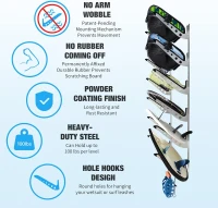 5-Board Surf/Wake/Snow Wall Mount Rack – Adjustable Wall Hangers for Board Storage and Display(m-3)