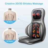 COMFIER 2D/3D Shiatsu Neck & Back Massager with Heat - Adjustable Rolling & Spot Massage, Compression and Vibration Chair Pad with 2D/3D Kneading(m-3)