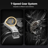 26"" YOLOWAY Commuter Electric Bike for Adults, Peak 1000W Brushless Motor, Up to 25 MPH, Removable 36V 10Ah (≈375Wh) Battery, 7-Speed, Front Suspension, ~40+ Mile Range(m-4)