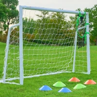 Soccer Goal Set (6×4, 8×6, 12×6 ft) – 2"" Diameter Powder-Coated Galvanized Steel Frame with Target Net, Training Accessories for Backyard, Kids & Adults(m-1)