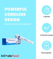 Hitachi Magic Wand Rechargeable HV-270 (2025) by Vibratex — Cordless Powerful Wand Massager with Free IntimateNeed Accessory(m-2)