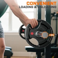 XDDIAS 260 lb Olympic Rubber Bumper Plate Set – 2-Inch Barbell Plates with Easy-Grip Handles and Steel Ring Insert(m-6)