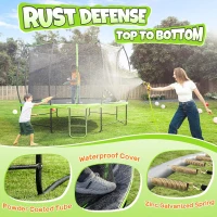 BCAN 8ft/10ft/12ft/14ft/15ft/16ft Safety-Enclosed Recreational Trampoline with Ladder — ASTM F381-16 Approved — Outdoor Trampoline for Kids & Adults(m-6)