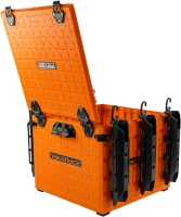 YakAttack BlackPak Pro 16"" x 16"" Orange Kayak Fishing Crate with 6 Rod Holders – Lightweight, Rugged Tackle Box & Organizer(m-3)