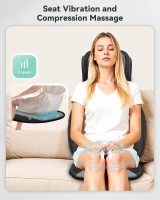 Snailax Shiatsu Neck & Back Massager with Heat - Adjustable-Height Neck Rollers, Vibration and Upgraded Kneading Compression Chair Pad for Home & Office(m-8)