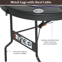 71-Inch Folding Poker Table for 6-8 Players — Portable Casino-Grade Felt Table with Collapsible Legs, Padded Rails and Deep Cup Holders for Texas Hold'em & Blackjack(m-3)