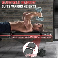 XDDIAS Adjustable Weight Bench with Leg Extension/Curl & Extended Headrest, Preacher Curl Station — 900 lb Capacity (Includes 4x10lb Bumper Plates)(m-5)