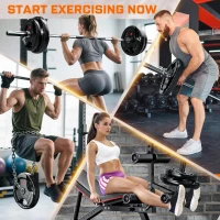 XDDIAS 260 lb Olympic Rubber Bumper Plate Set – 2-Inch Barbell Plates with Easy-Grip Handles and Steel Ring Insert(m-7)