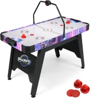 Goplus 56-inch Air Hockey Arcade Table with 12V High-Performance Motor, Digital LED Scoreboard, 2 Pucks & 2 Pushers — Home, Office, Game Room(m-1)