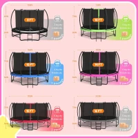 BCAN Outdoor Trampoline with Net Enclosure and Ladder — 8/10/12/14/15/16FT Recreational Trampoline, ASTM Approved for Kids & Adults(m-4)